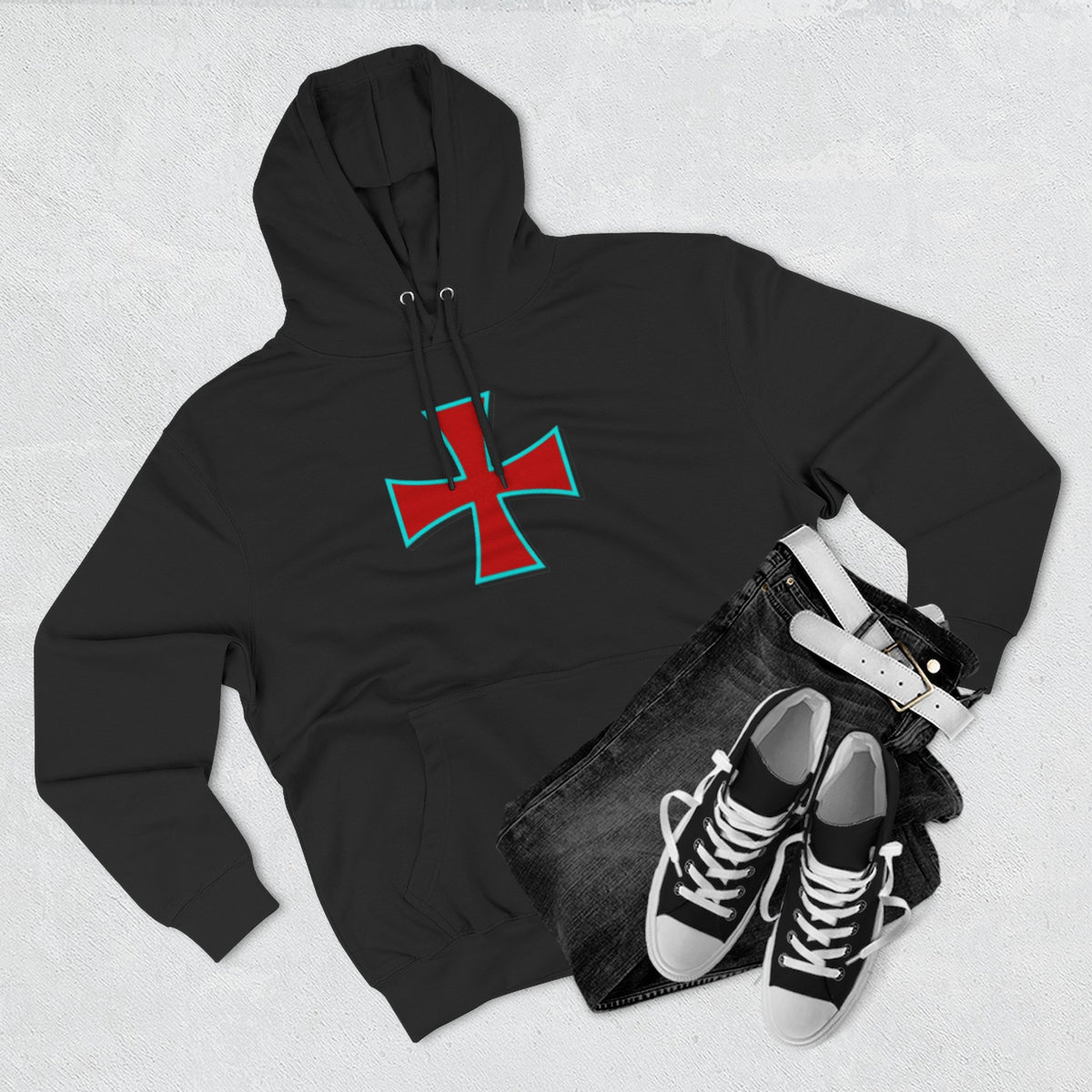 Crusader Cross Hoodie — Medieval Knight Graphic Pullover