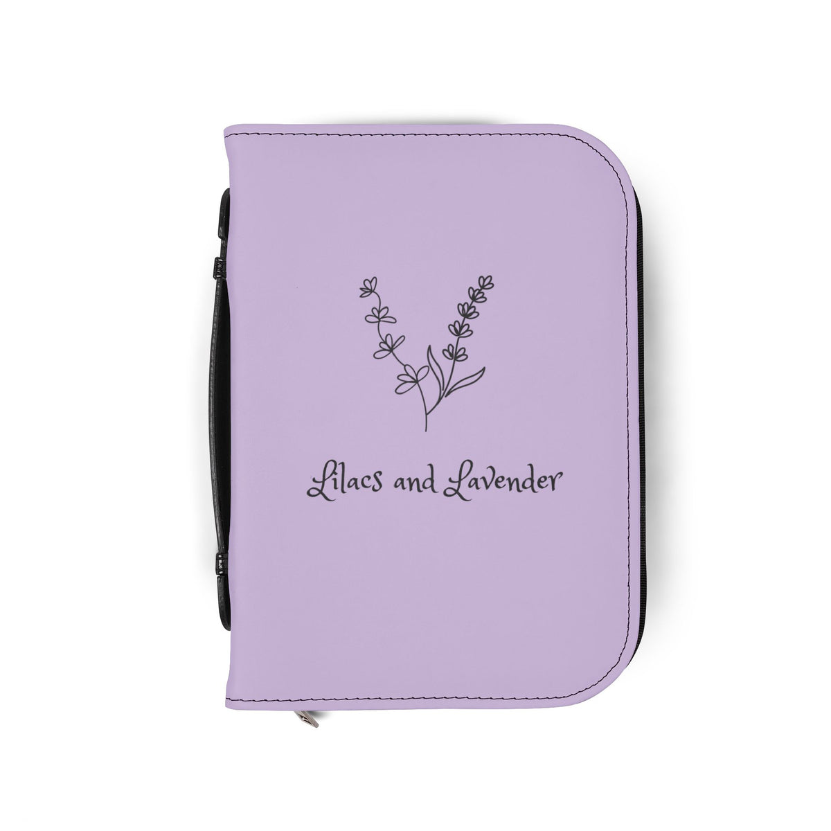 Lilac & Lavender Bible Cover — Floral Zippered Bible Case with Psalm 46:10 Quote