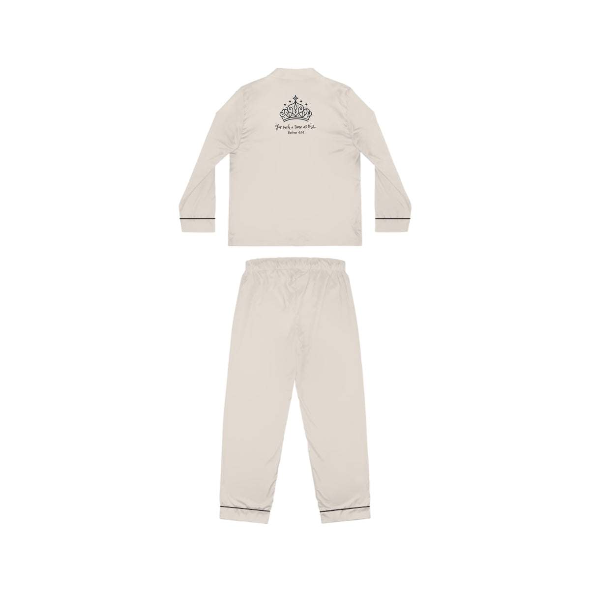 Satin Pajama Set — "Queen Esther"  Embroidered Sleepwear