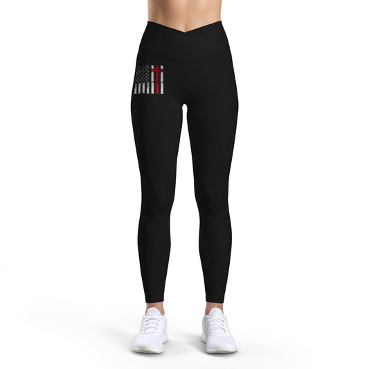 I Stand for the Flag and Kneel for the Cross Women's V Shaped Waist Leggings