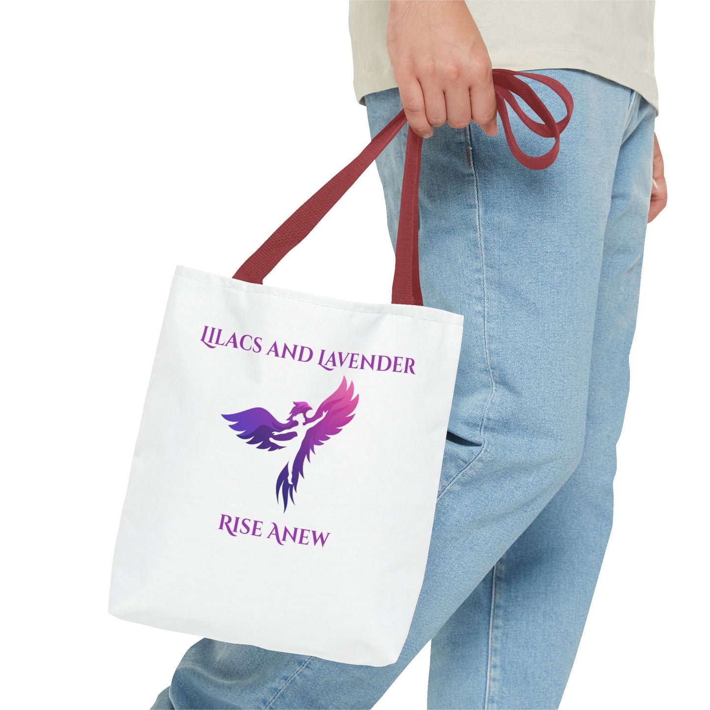 Lilacs & Lavender Phoenix Tote Bag — Rise Anew Inspirational Canvas Tote