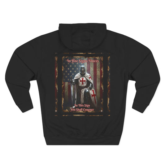 Crusader Knight Hoodie — Templar Cross Graphic Fleece Pullover