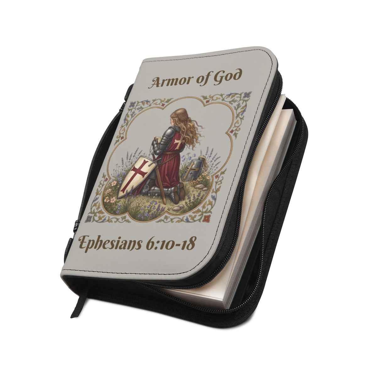 Bible Cover — 'Armor of God' Ephesians 6:10-18 Zippered Bible Case