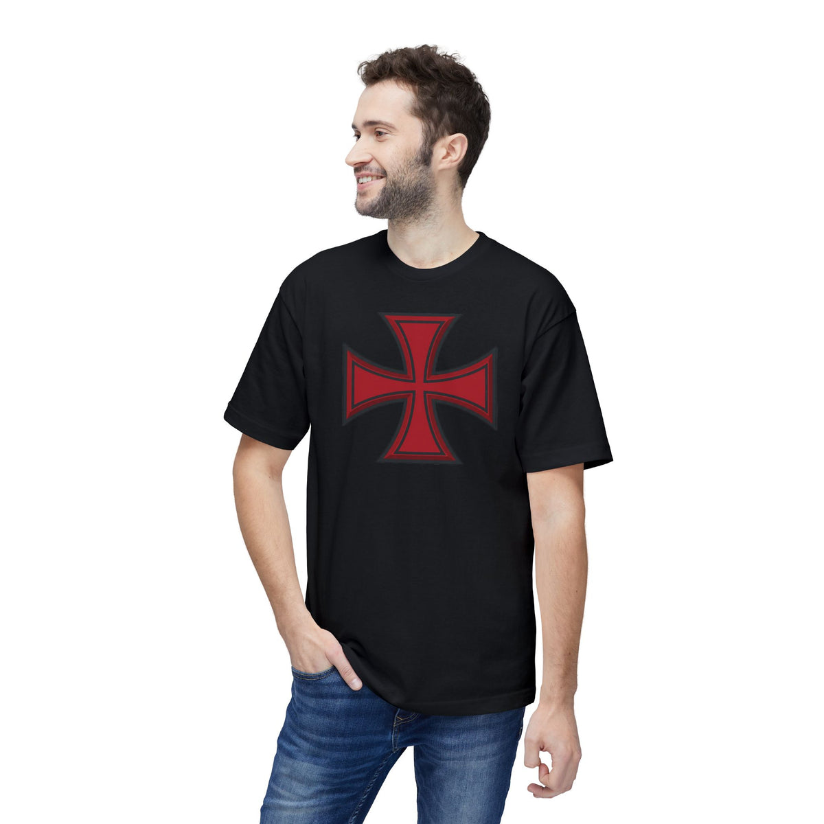 Crusader Cross T-Shirt — "I Stand for the Flag and Kneel for the Cross" Patriotic Knights Tee