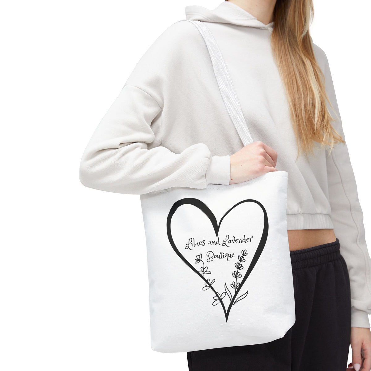 Tote Bag — Heart Floral Boutique Logo Tote (Lilacs & Lavender)