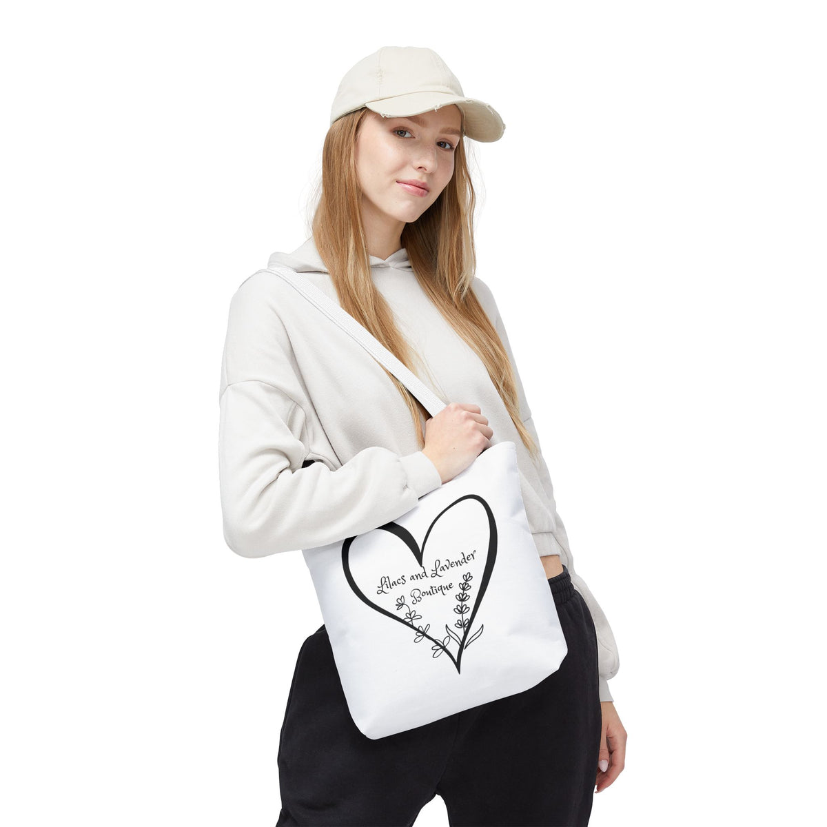 Tote Bag — Heart Floral Boutique Logo Tote (Lilacs & Lavender)