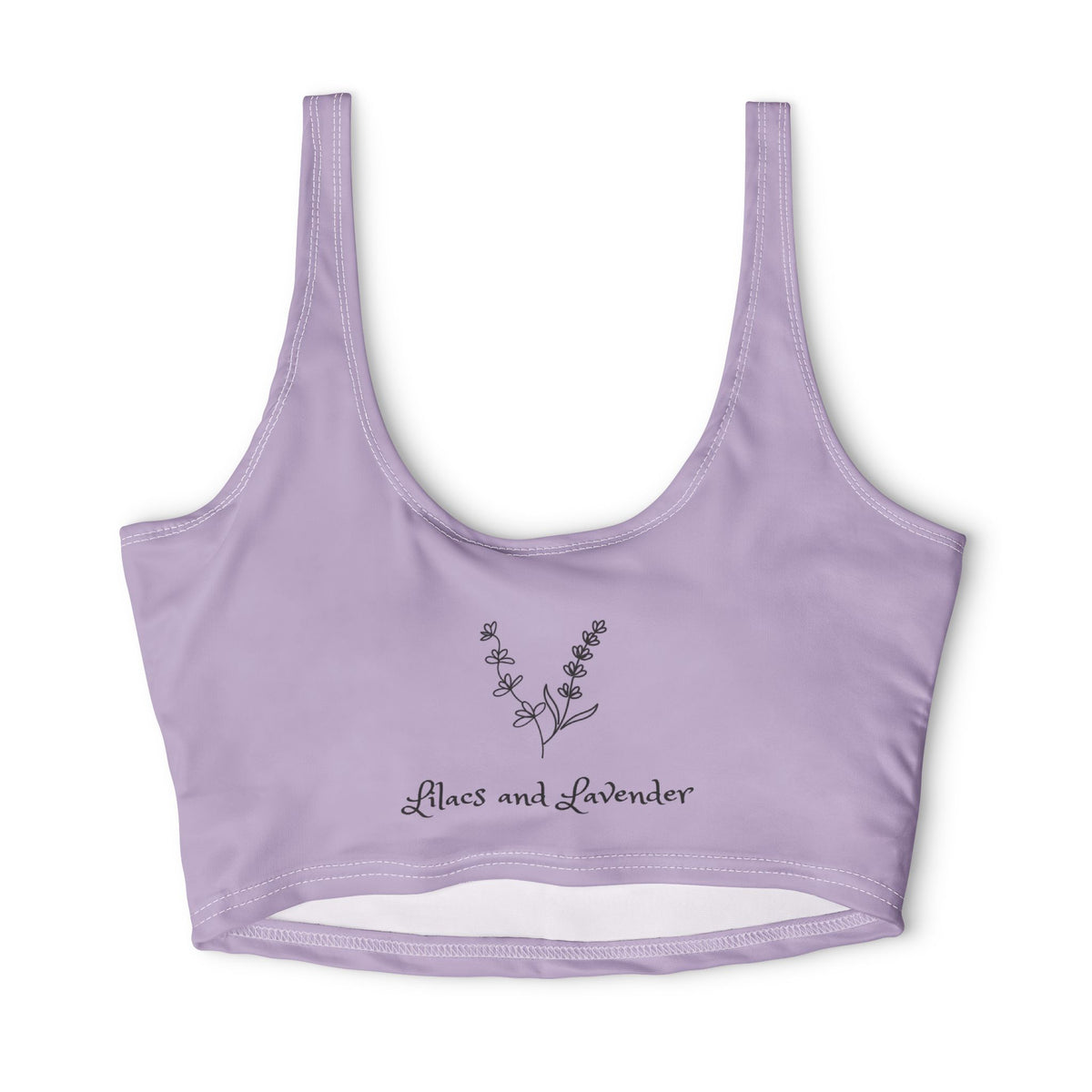 Lavender Floral Sports Bra —  'Lilacs and Lavender' Crop Activewear