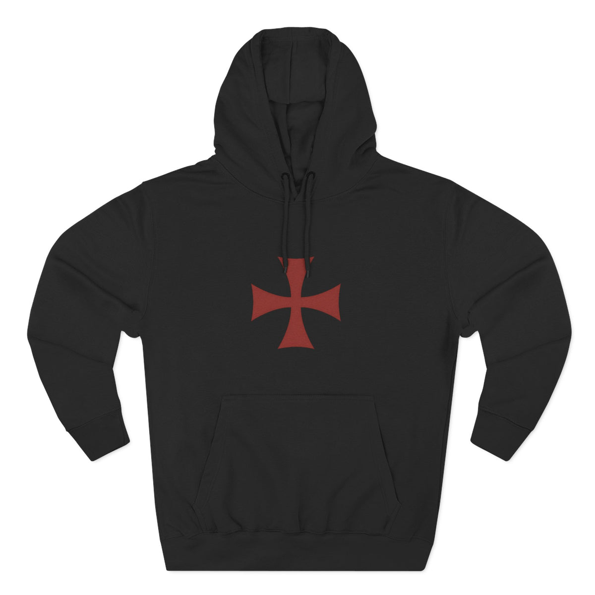 Crusader Knight Hoodie — Templar Cross Graphic Fleece Pullover