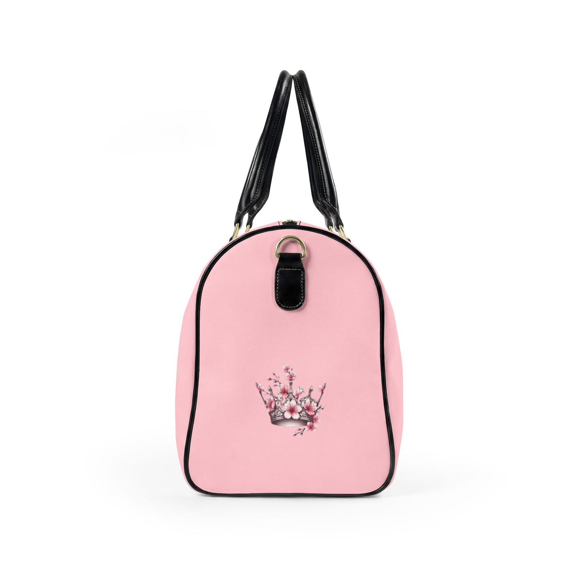 Pink Faux Leather Travel Bag - Floral Crown "For Such A Time As This" Weekender