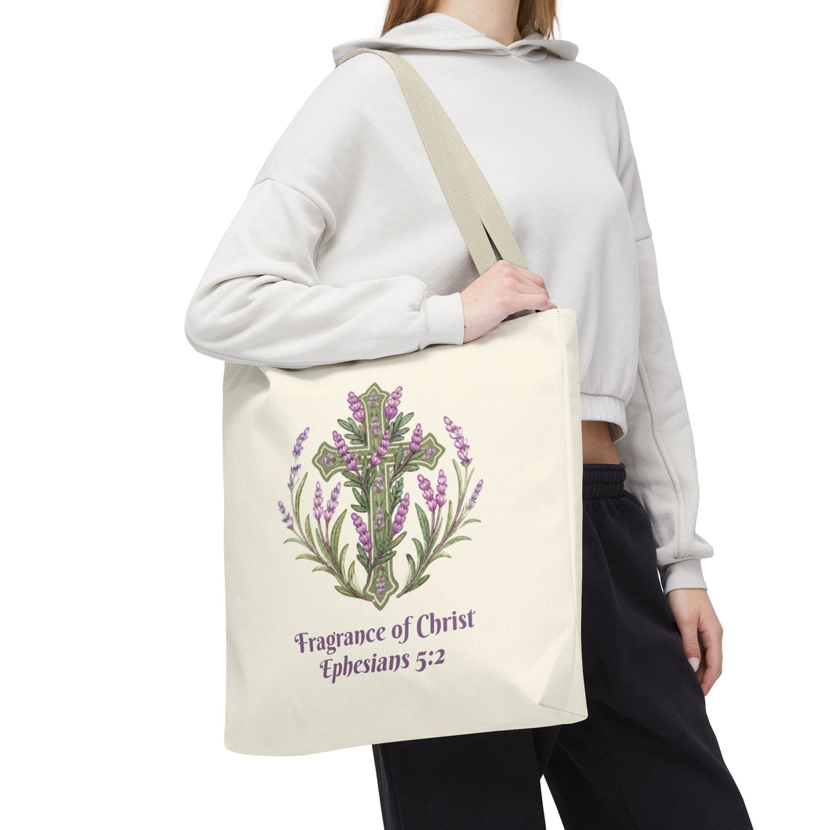 Fragrance of Christ Floral Tote Bag — Faith-Inspired Everyday Carry