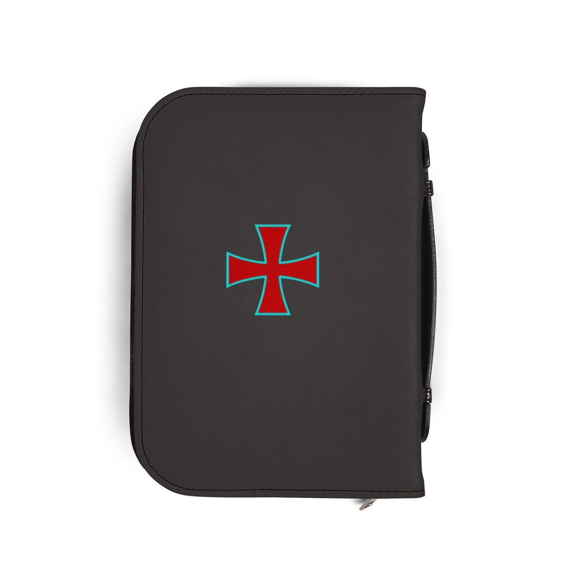 Crusader Knight Bible Cover – Zippered Leatherette Bible Case with Medieval Cross Design