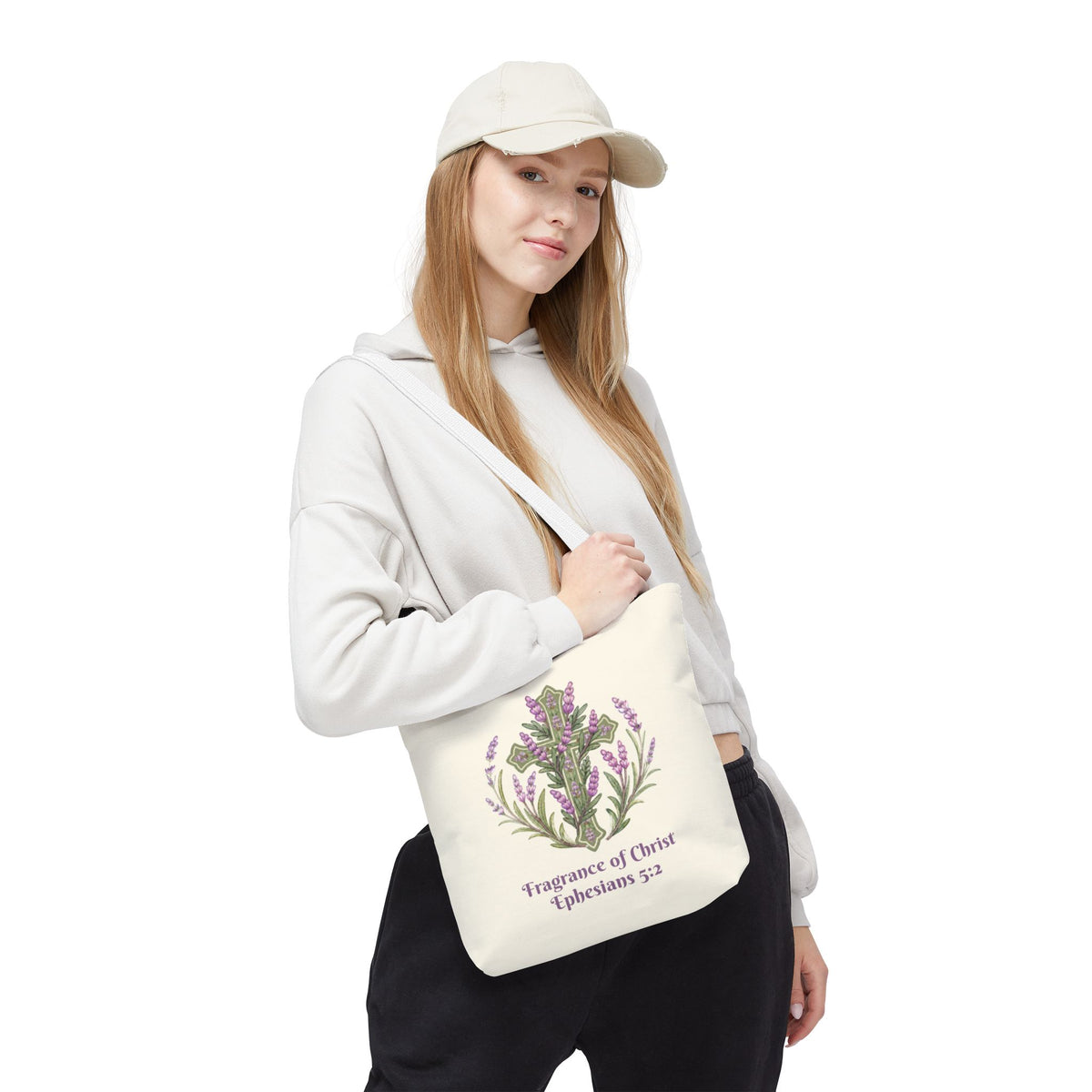 Fragrance of Christ Floral Tote Bag — Faith-Inspired Everyday Carry