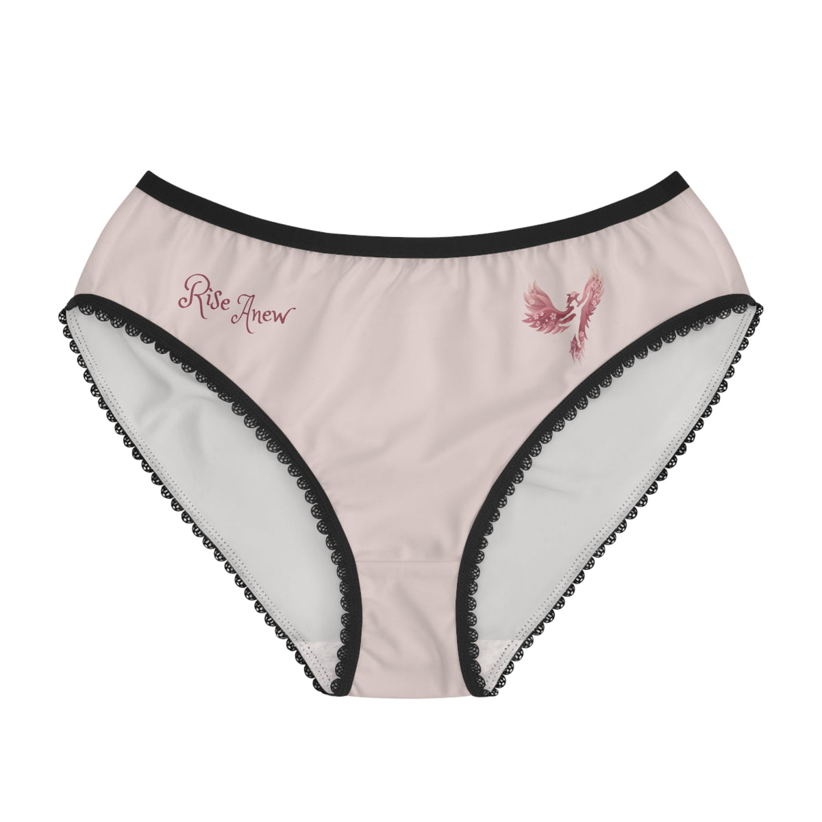 Women's Briefs — Pink "Rise Anew" Floral Angel Christian Scripture Underwear (2 Corinthians 5:17)