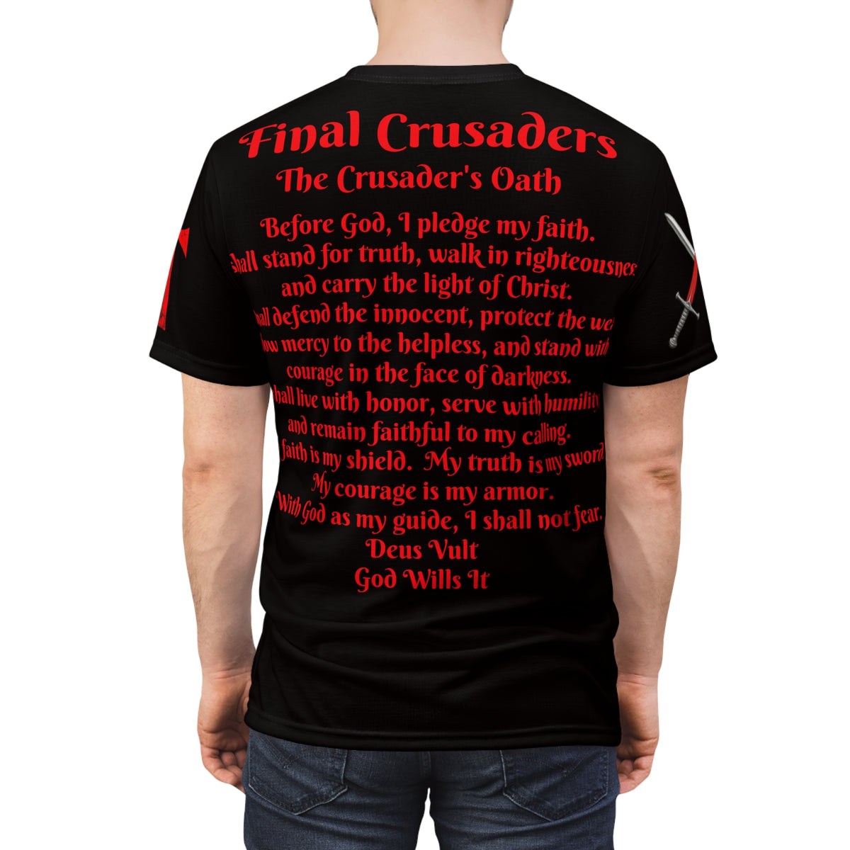 Templar Knight All-Over Print Tee — Crusader Warrior Graphic Shirt