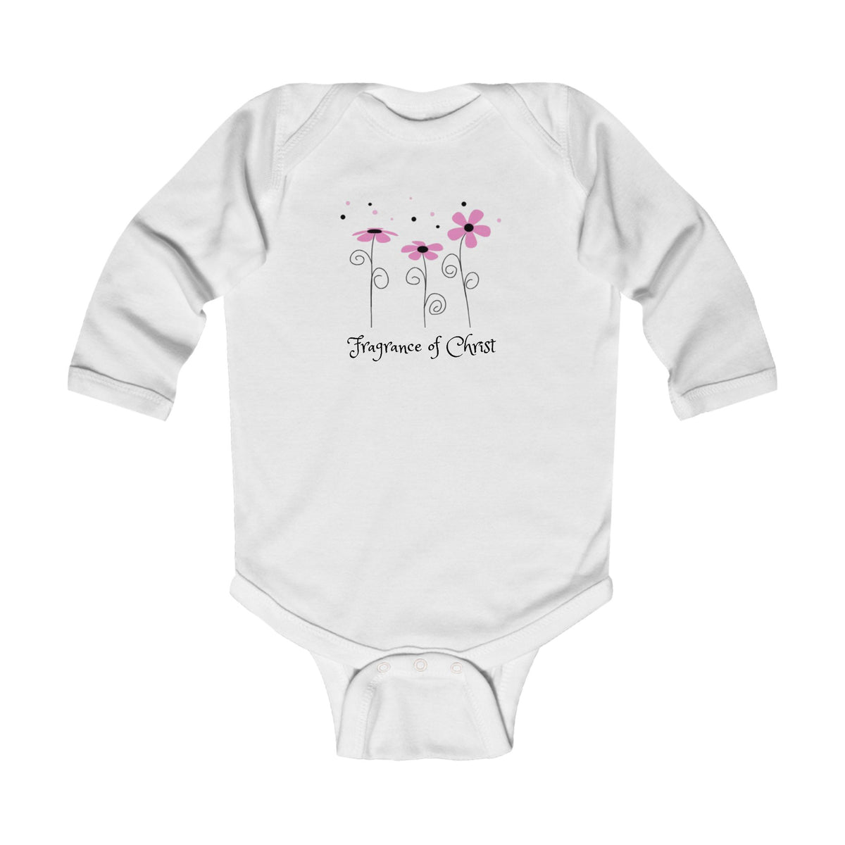 Baby Bodysuit - Pink Floral 'Fragrance of Christ Design