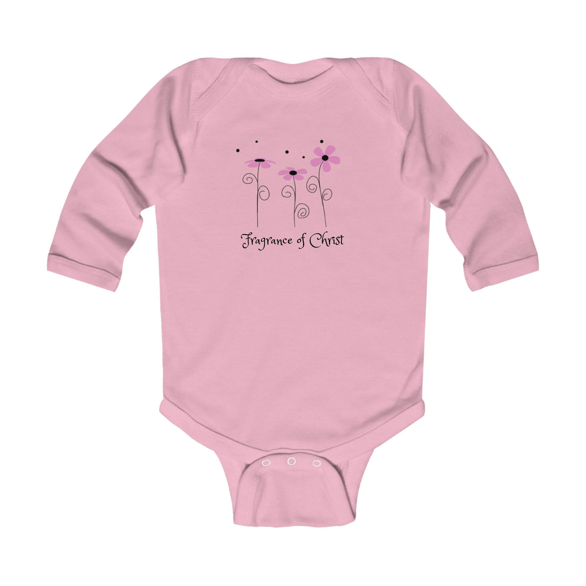 Baby Bodysuit - Pink Floral 'Fragrance of Christ Design