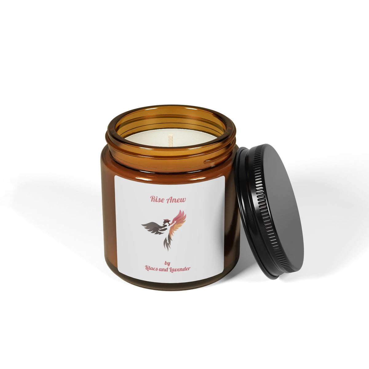 Scented Soy Candle — "Rise Anew" Amber Jar (Multiple Sizes)