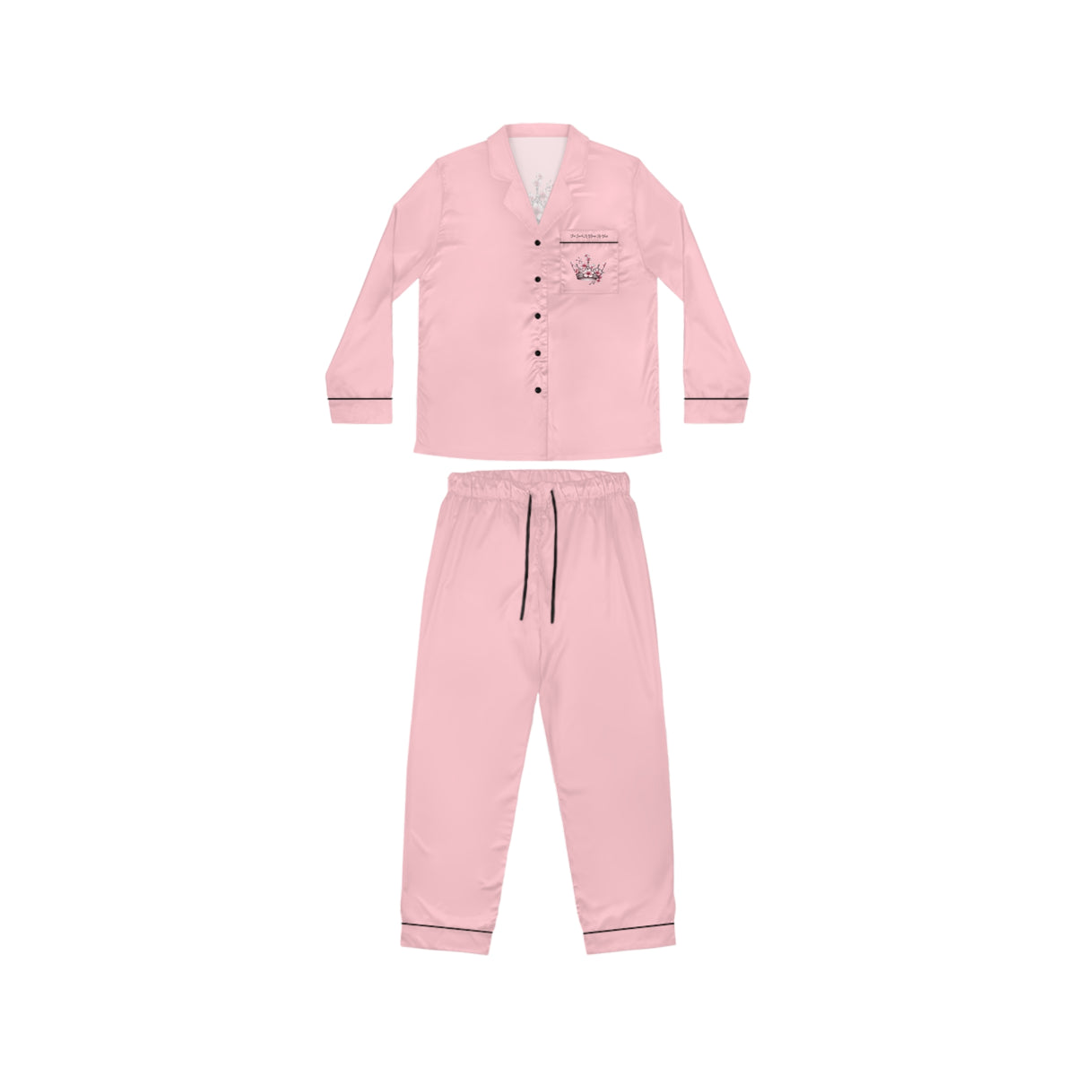 Satin Women's Pajama Set — Blush "For Such A Time As This" Sleepwear
