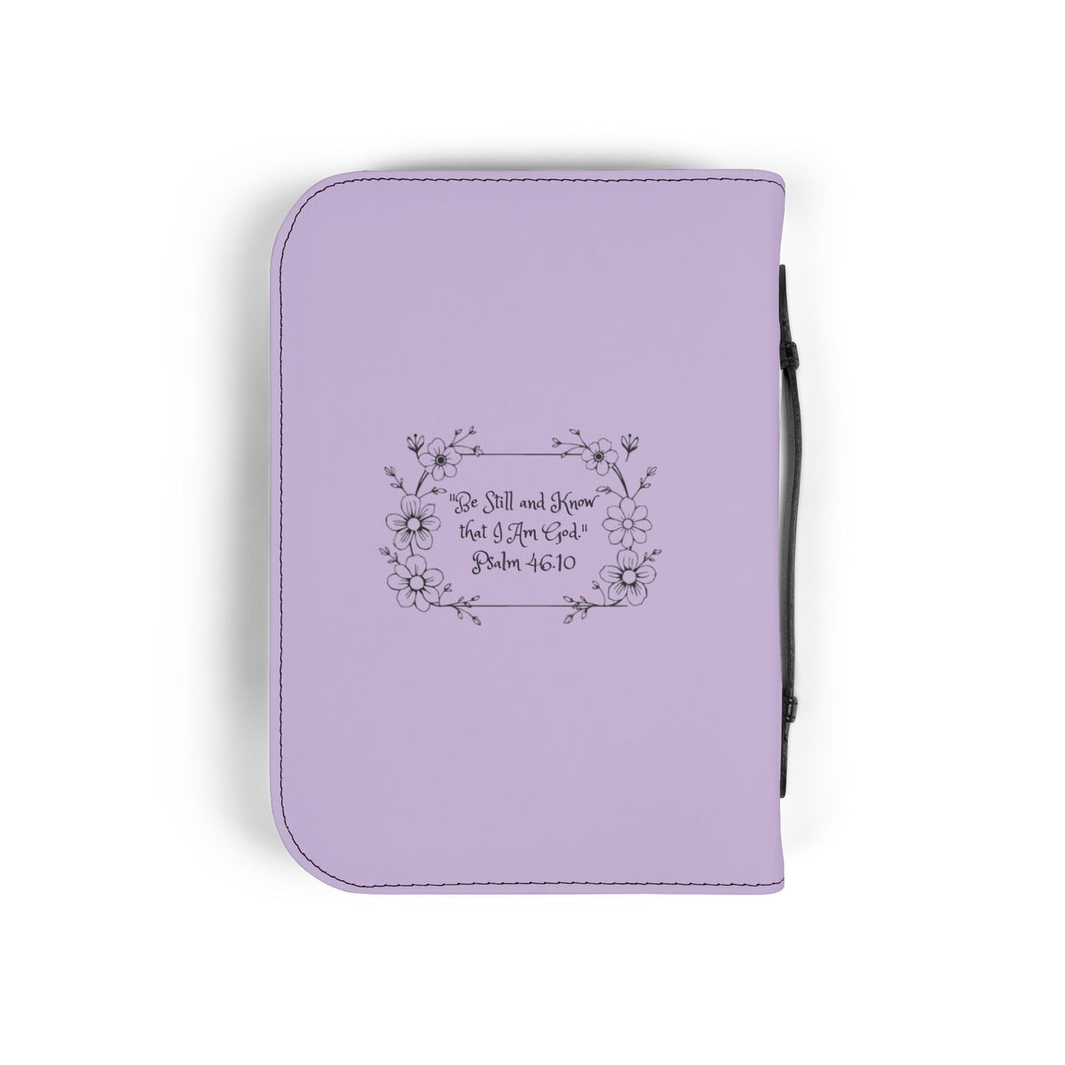 Lilac & Lavender Bible Cover — Floral Zippered Bible Case with Psalm 46:10 Quote