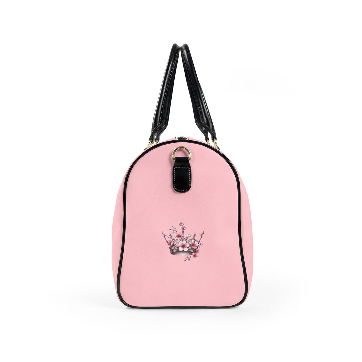 Pink Faux Leather Travel Bag - Floral Crown "For Such A Time As This" Weekender
