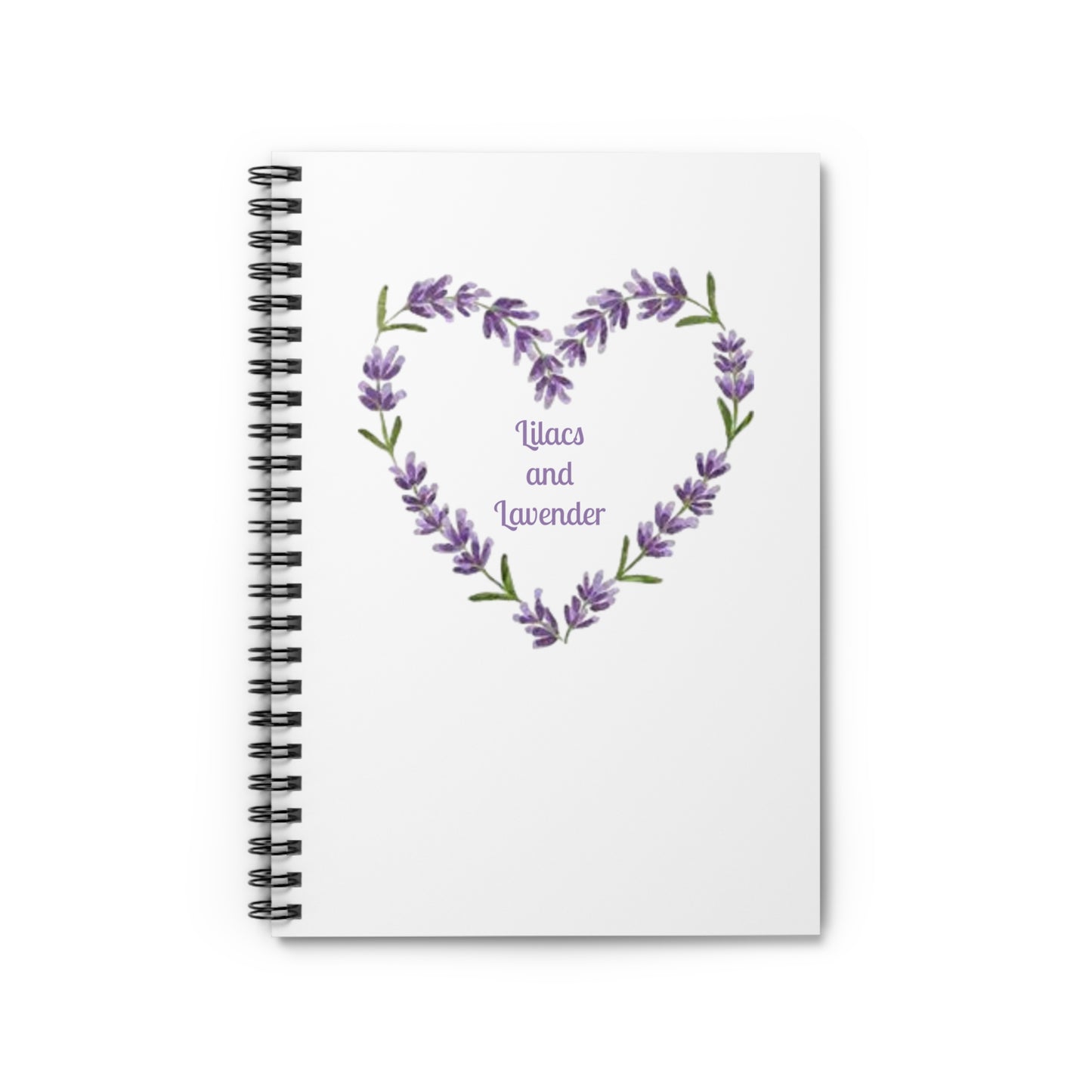 Lavender Heart Spiral Notebook — "Lilacs and Lavender" Ruled Journal