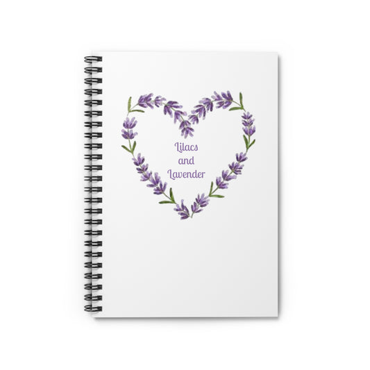 Lavender Heart Spiral Notebook — "Lilacs and Lavender" Ruled Journal