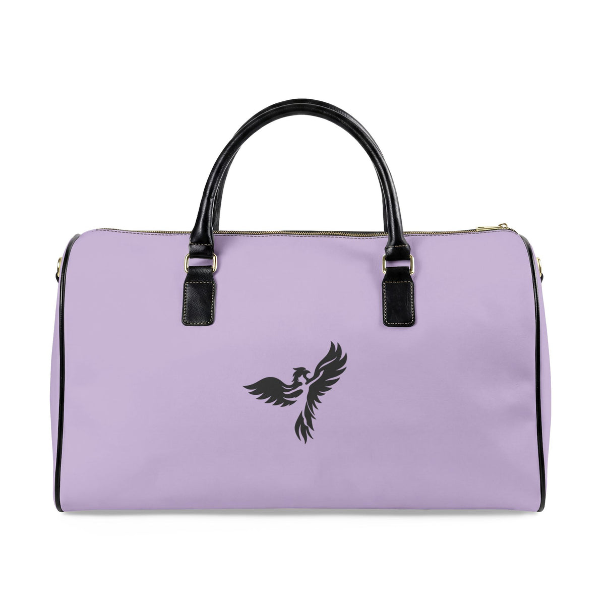 Lilacs and Lavender Faux Leather Travel Bag — Floral Weekend Duffel