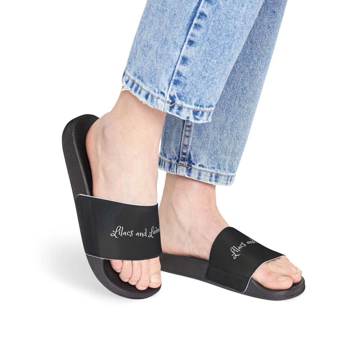 Women's Removable-Strap Slide Sandals — Adjustable Black Pool & Beach Slides