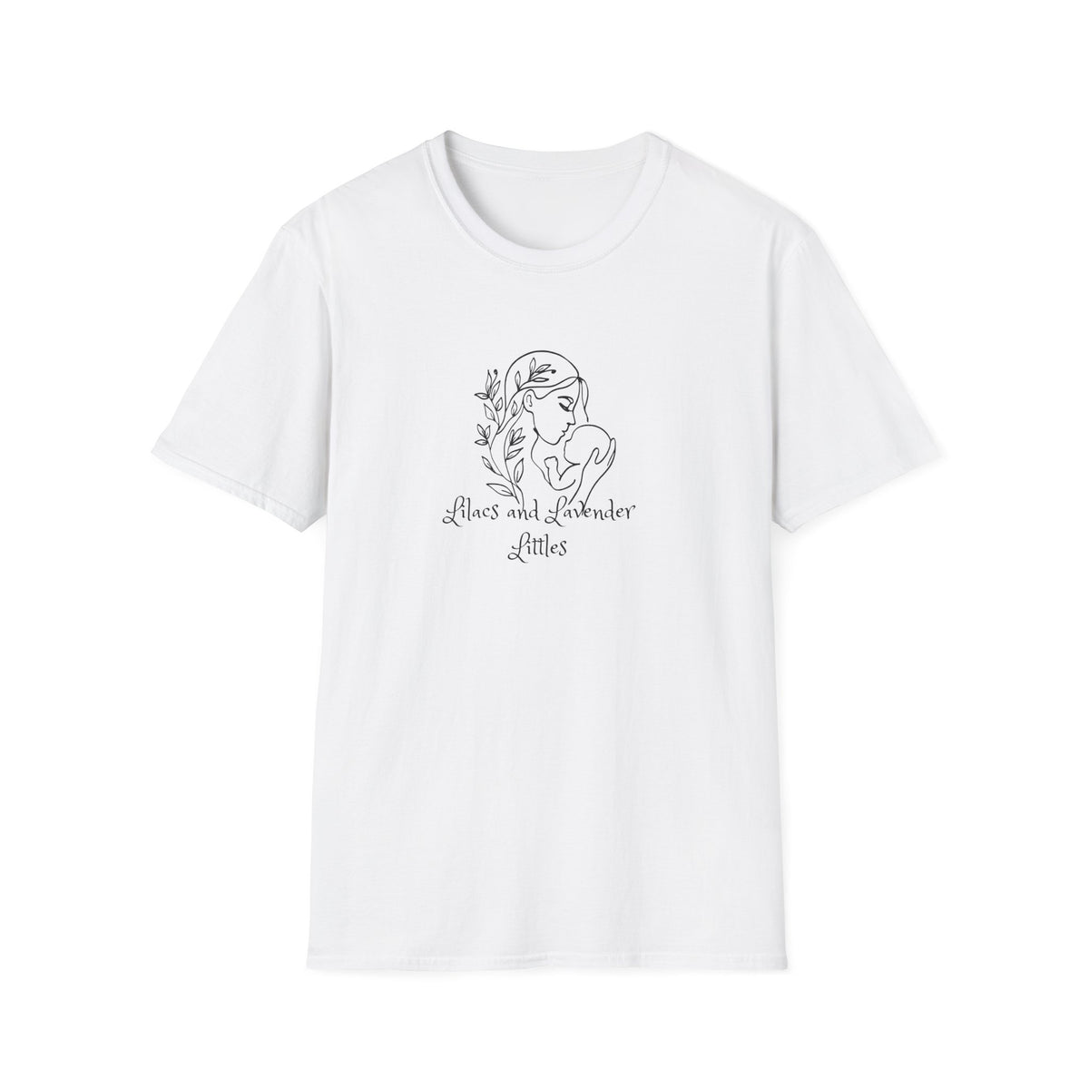 T-Shirt — Minimal Mother & Baby Line Art “Lilacs and Lavender” Tee