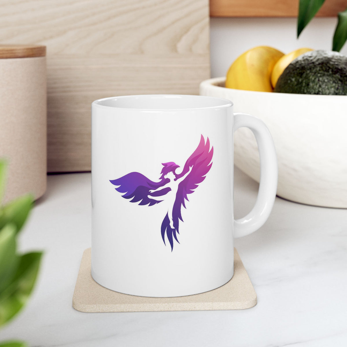 Genderfluid Pride Ceramic Mug — Purple-Pink Wings Design (11oz, 15oz)