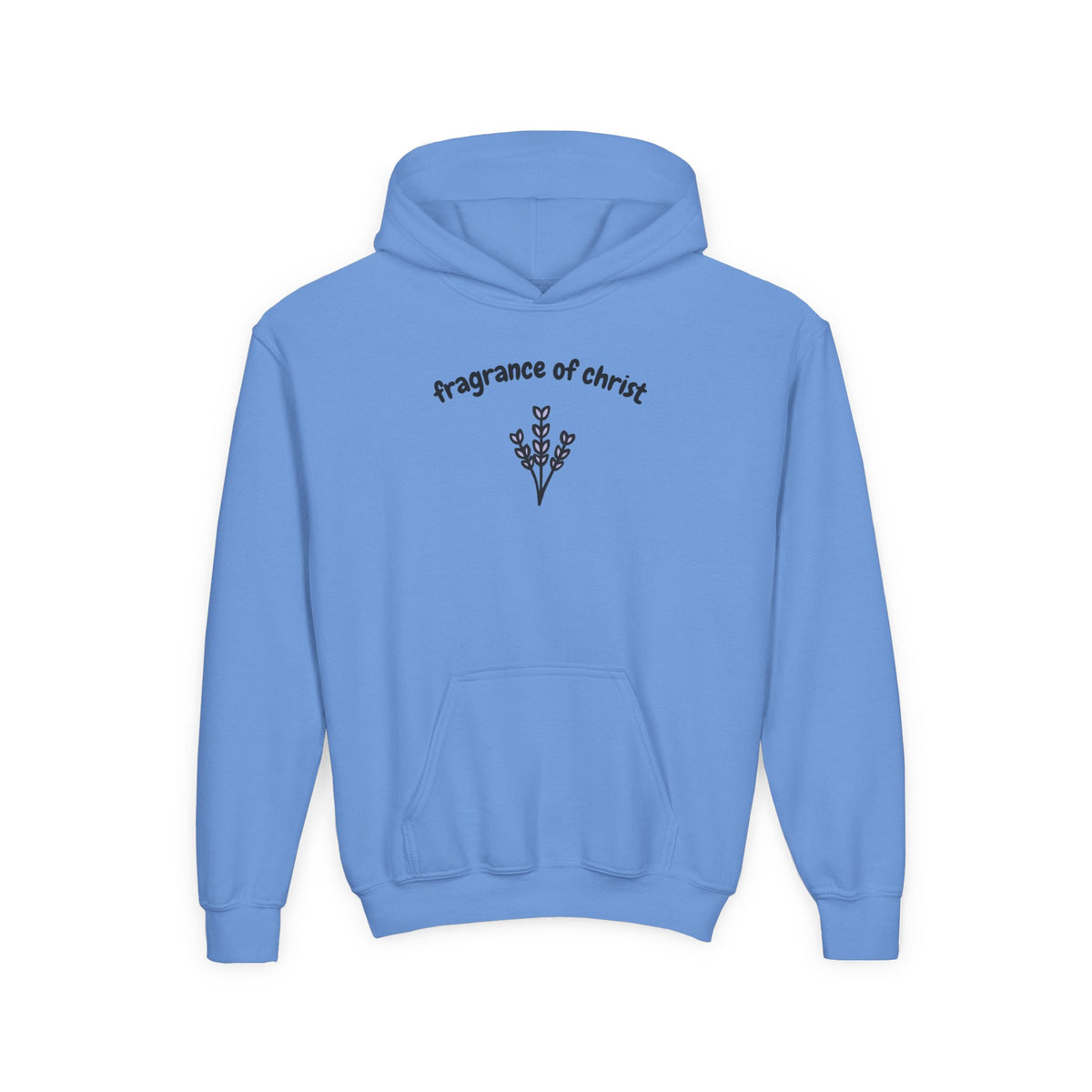 Youth Hoodie — "Fragrance of Christ" Floral Christian Sweatshirt