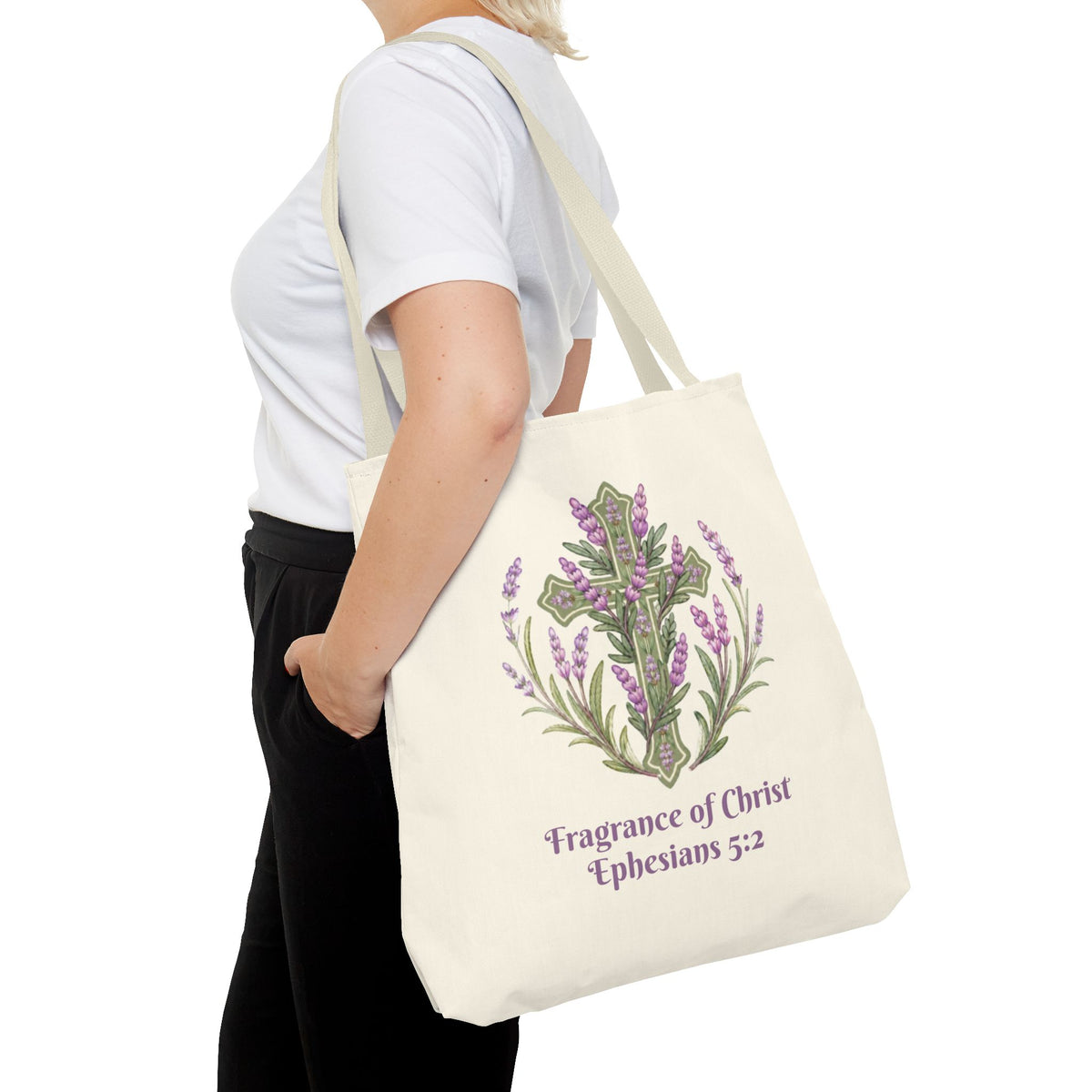 Fragrance of Christ Floral Tote Bag — Faith-Inspired Everyday Carry