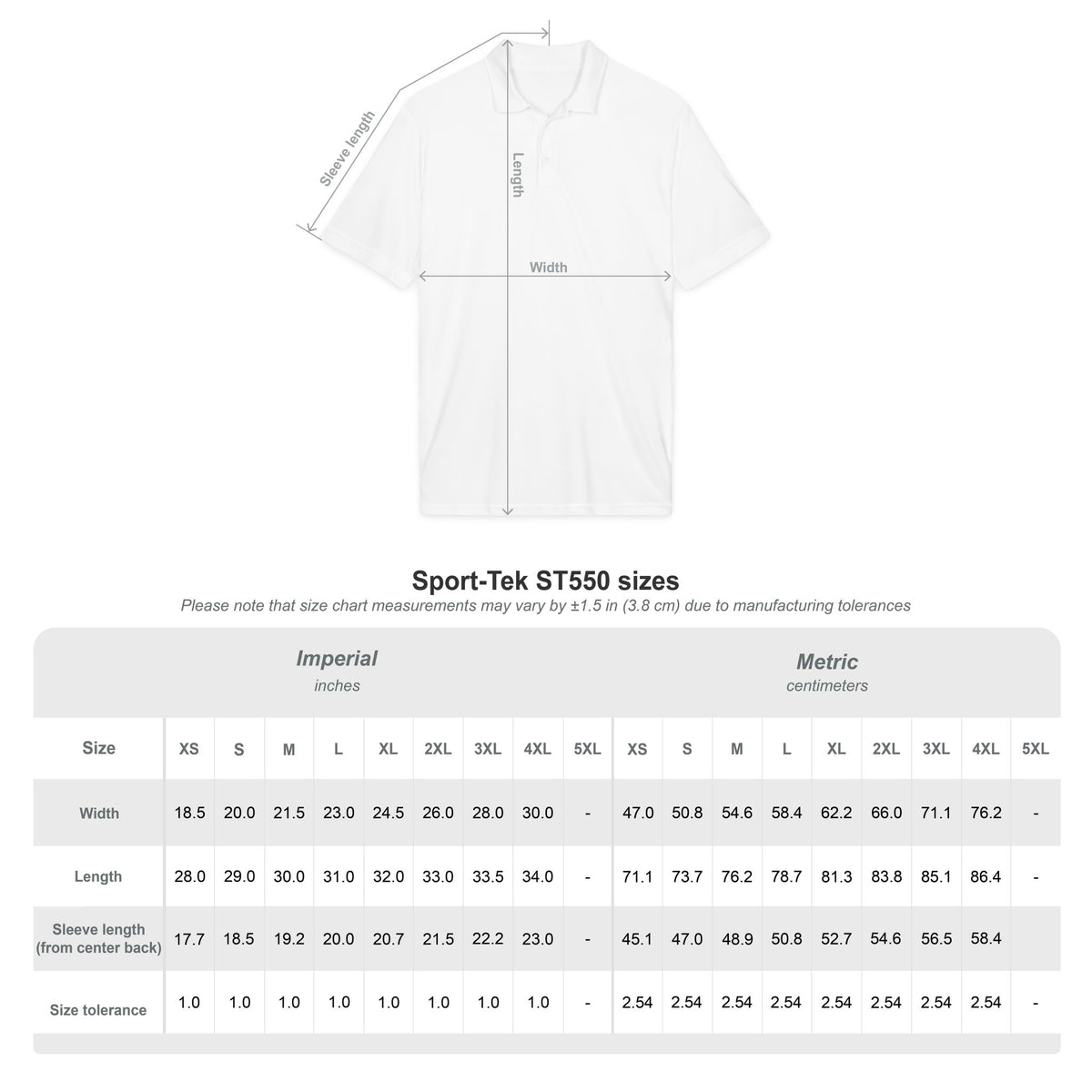 Classic White Performance Polo — Sport-Tek PosiCharge Competitor