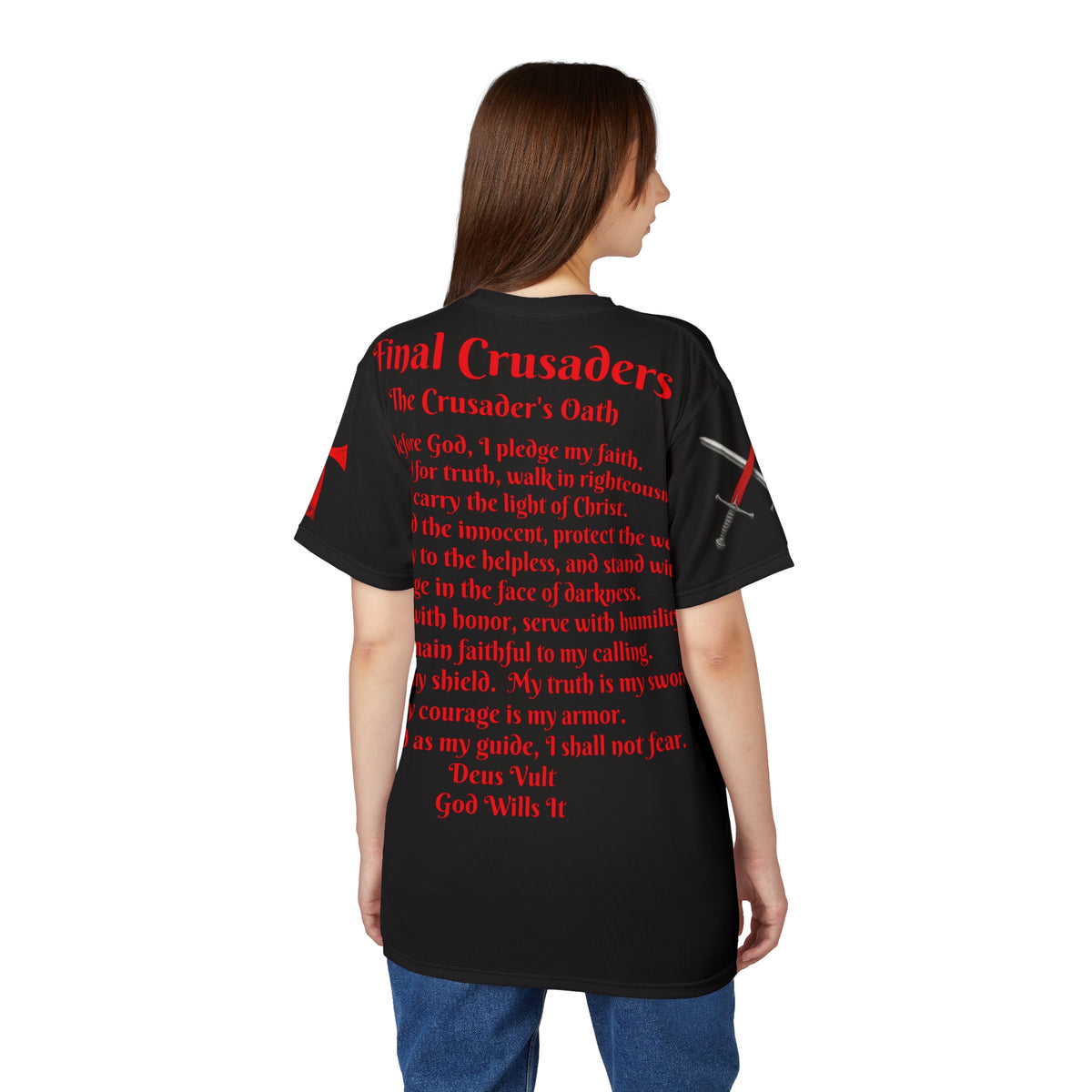 Templar Knight All-Over Print Tee — Crusader Warrior Graphic Shirt