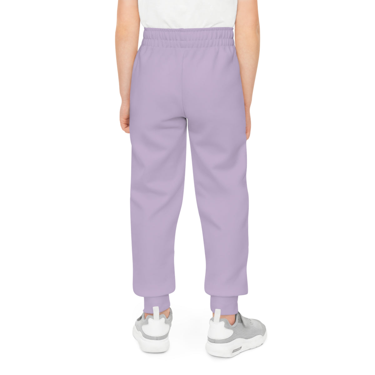 Lavender Youth Joggers with Minimal Floral V Detail
