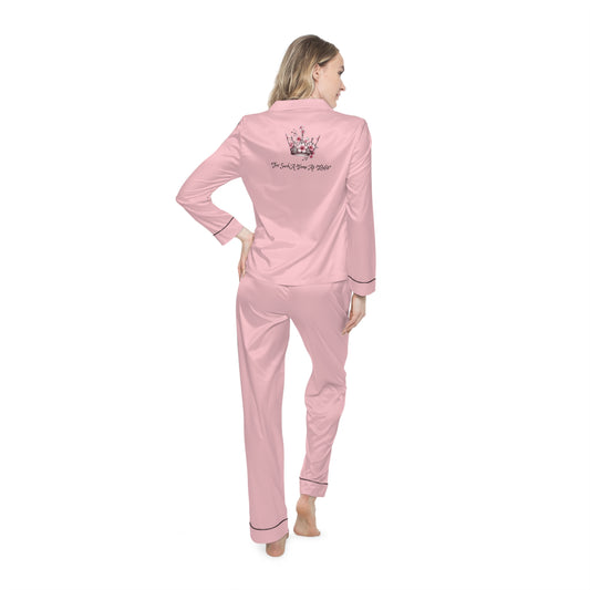 Satin Women's Pajama Set — Blush "For Such A Time As This" Sleepwear