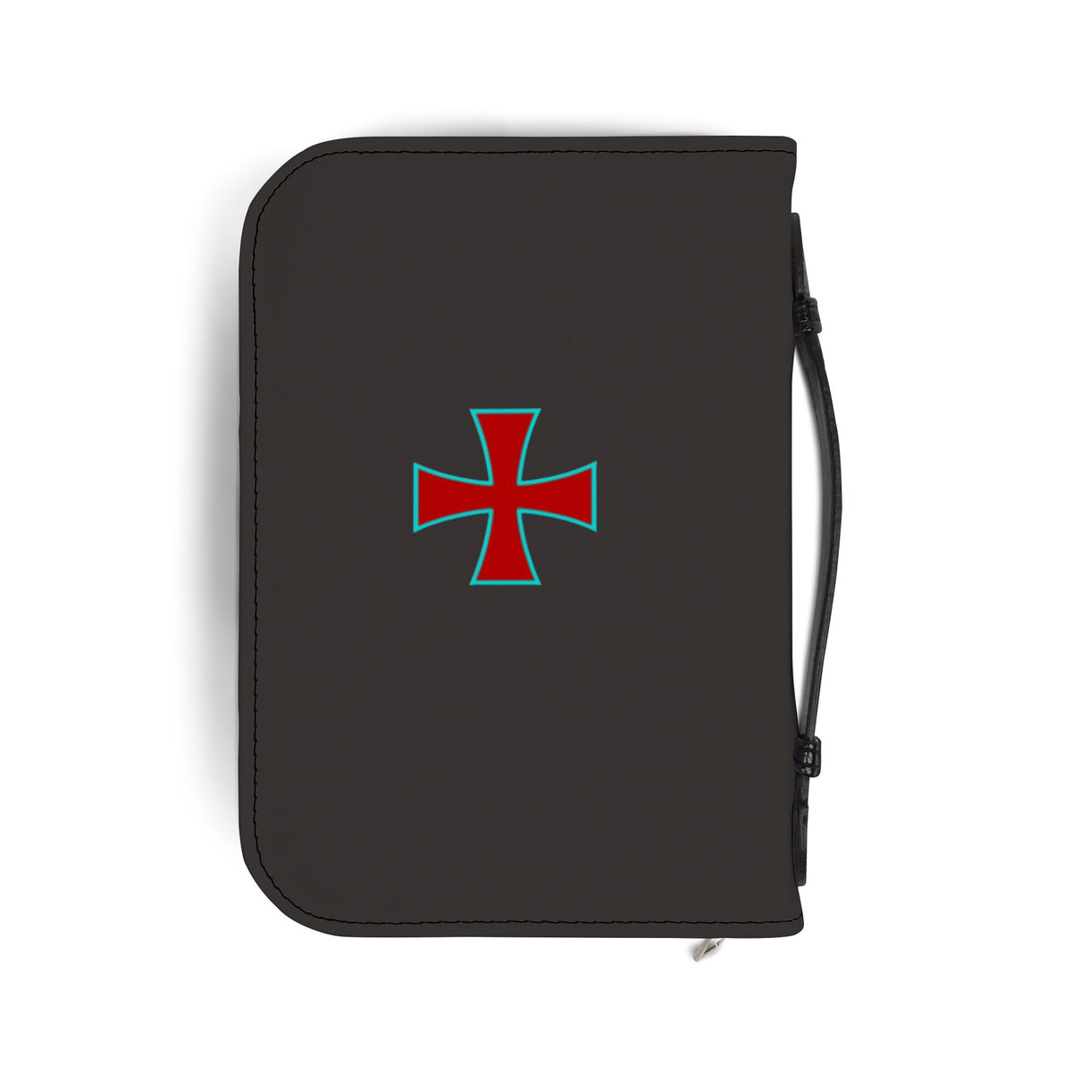 Crusader Knight Bible Cover – Zippered Leatherette Bible Case with Medieval Cross Design