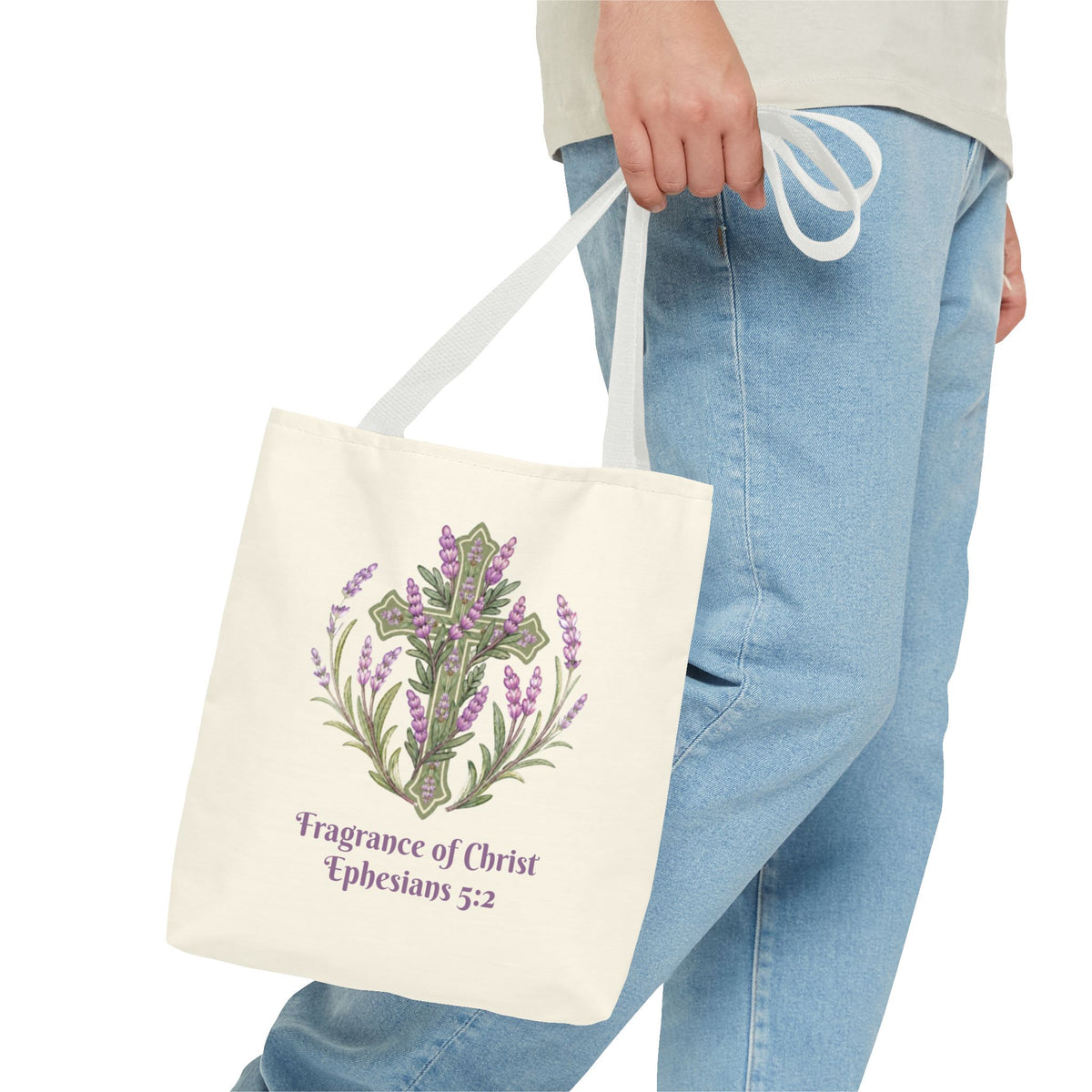Fragrance of Christ Floral Tote Bag — Faith-Inspired Everyday Carry