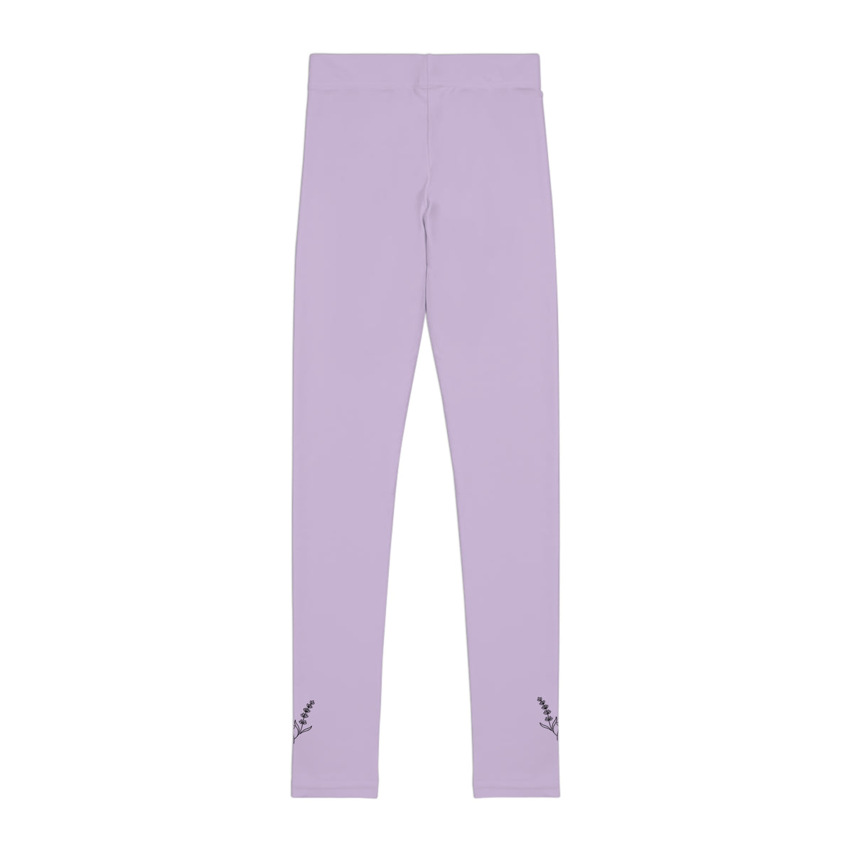 Youth Leggings —Lilacs and Lavender Minimal Floral Accent