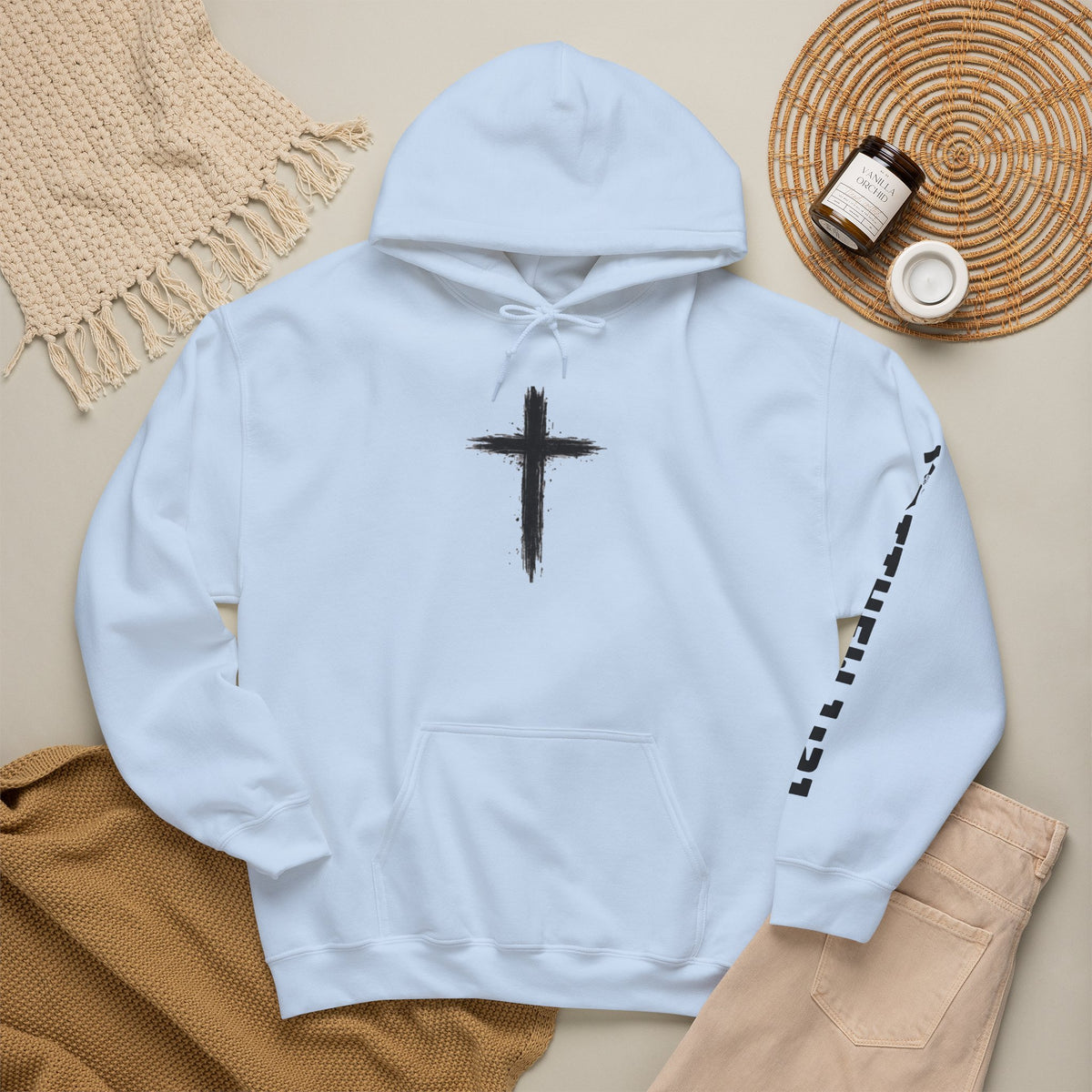 Yeshua Saves Christian Cross Hoodie