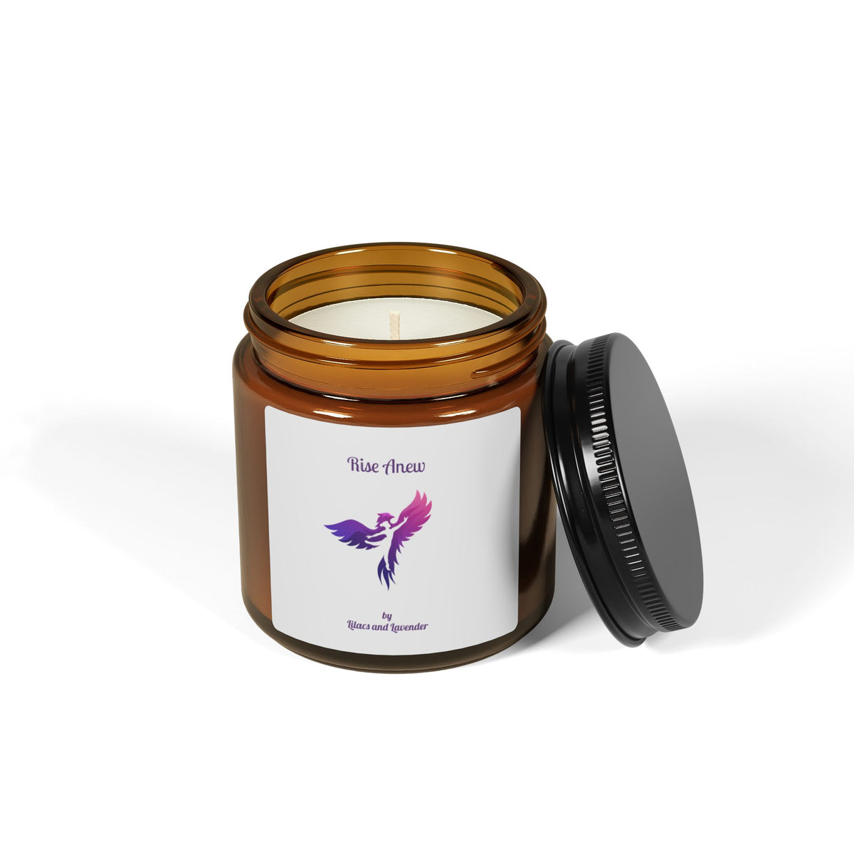 Scented Soy Candle — "Rise Anew" Amber Jar (Multiple Sizes)