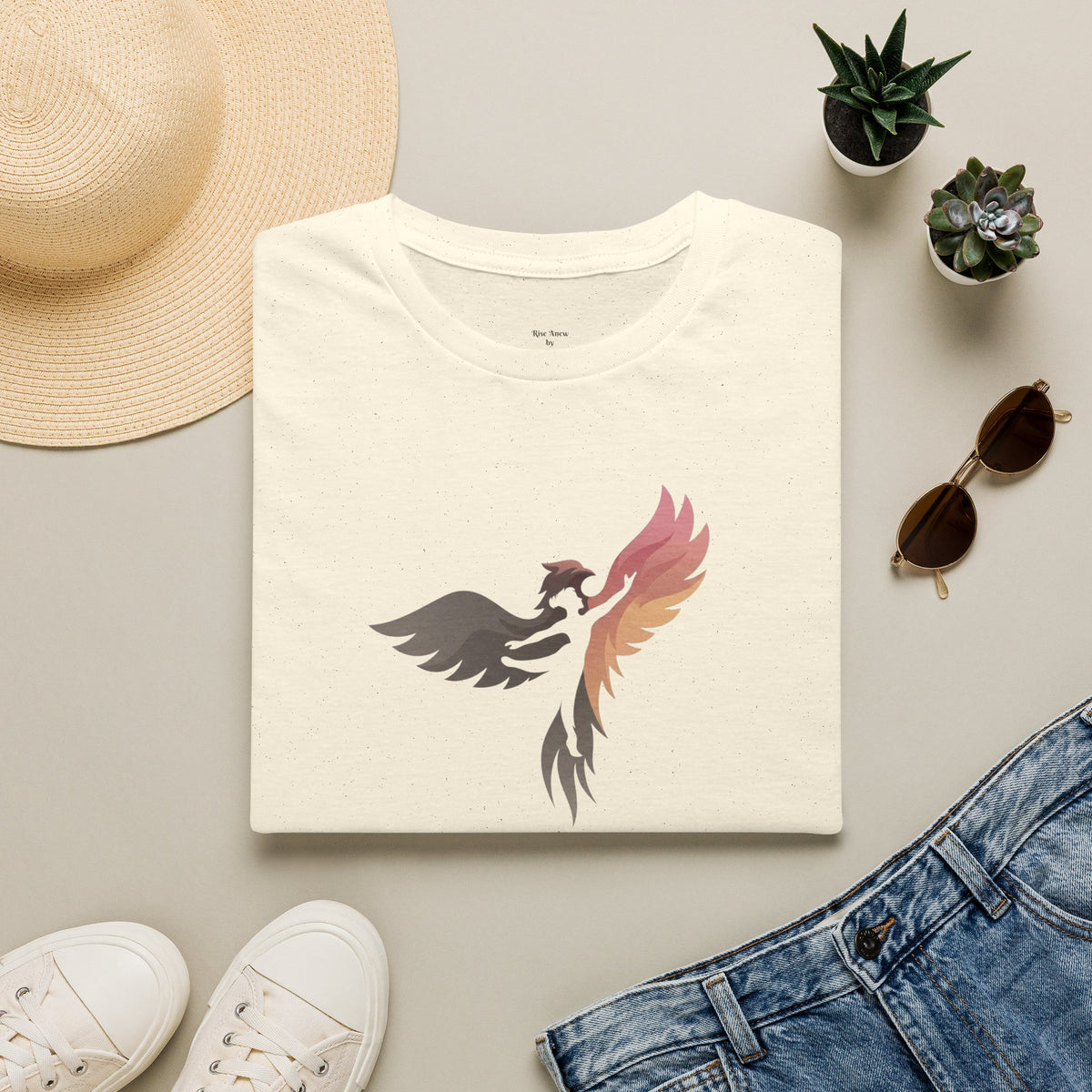 Phoenix Design T-Shirt — "Rise Anew" Inspirational Tee