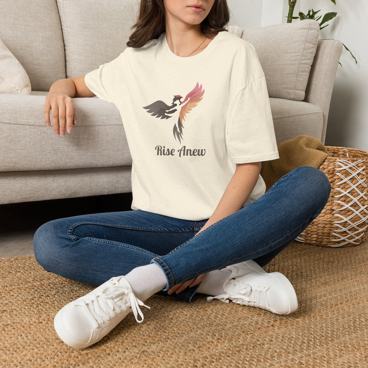 Phoenix Design T-Shirt — "Rise Anew" Inspirational Tee