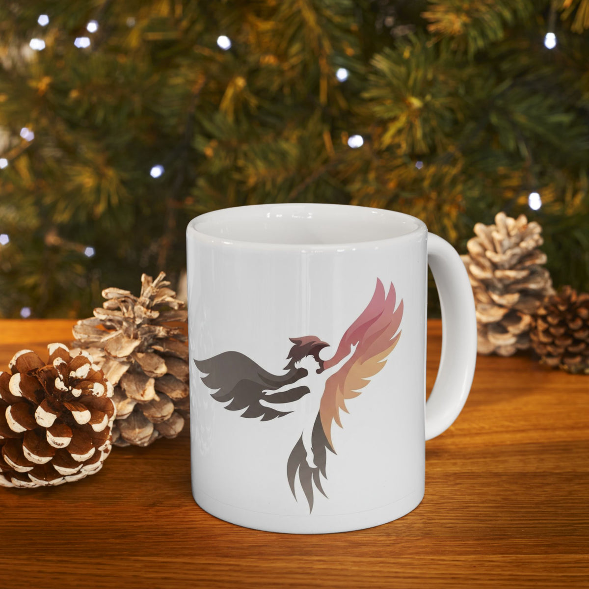 Rising Phoenix Ceramic Mug – Rebirth Coffee Cup (11oz, 15oz)