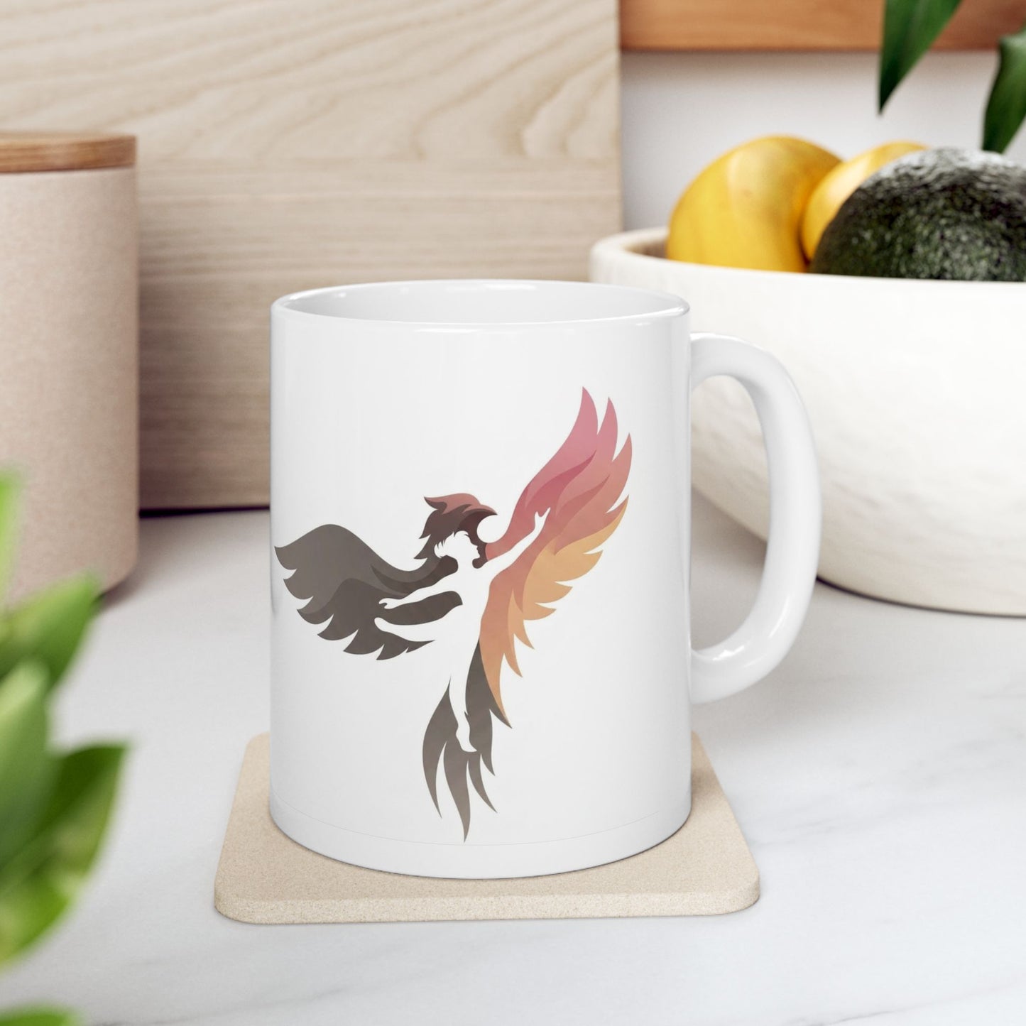 Rising Phoenix Ceramic Mug – Rebirth Coffee Cup (11oz, 15oz)