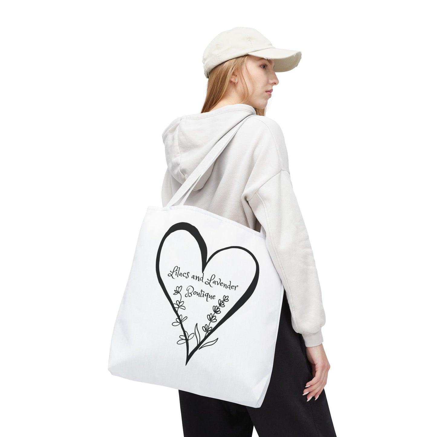 Tote Bag — Heart Floral Boutique Logo Tote (Lilacs & Lavender)