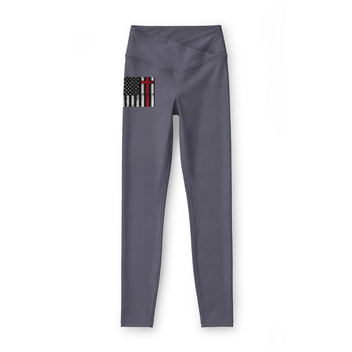 I Stand for the Flag and Kneel for the Cross Women's V Shaped Waist Leggings