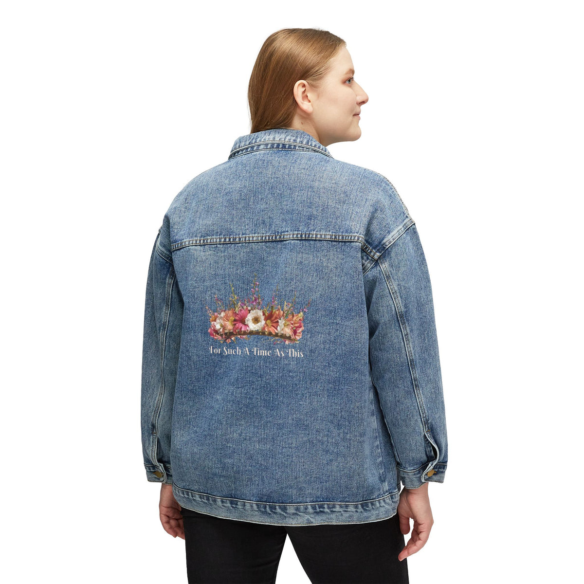 Women's Denim Jacket — Floral Back Embroidery Jacket