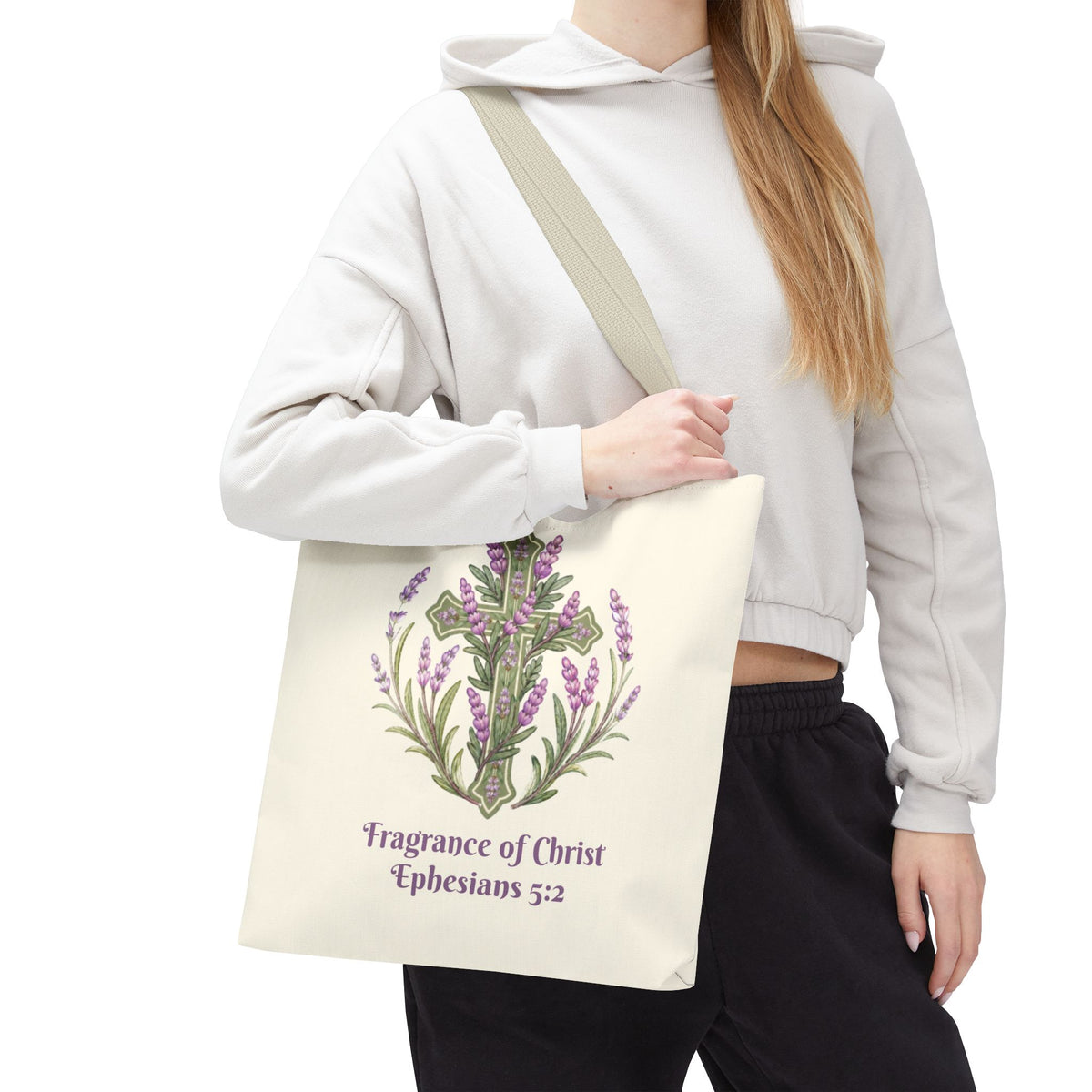 Fragrance of Christ Floral Tote Bag — Faith-Inspired Everyday Carry