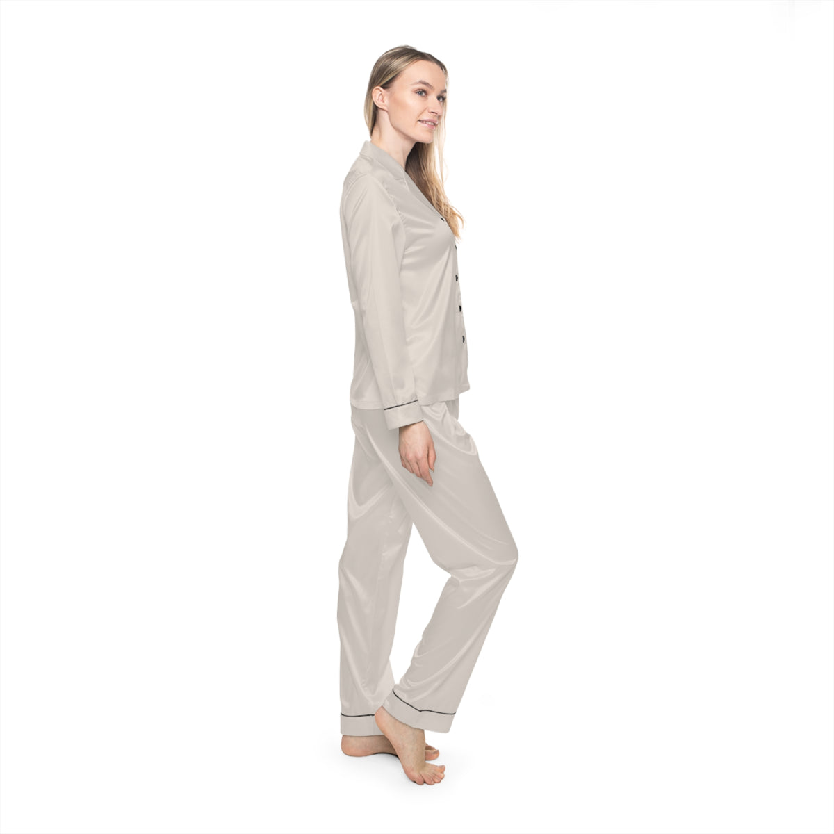 Satin Pajama Set — "Queen Esther"  Embroidered Sleepwear
